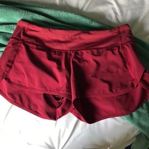 Lululemon 🍋 Red Speed Shorts